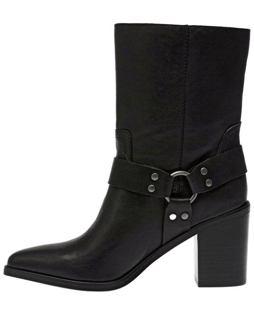 Steve Madden Black Alessio Leather Bootie