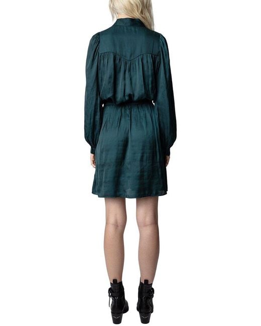 Zadig & Voltaire Blue Remember Satin Mini Dress