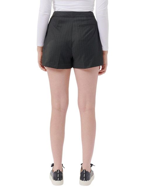 ATM Black Twill Pleated Short