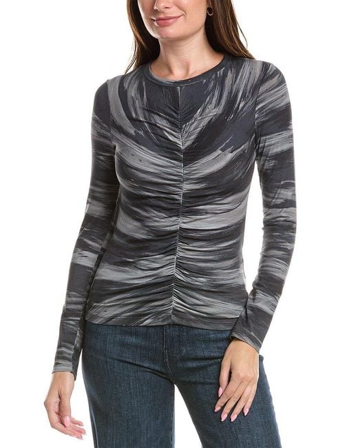 Rag & Bone Gray Lucy Shirred Top
