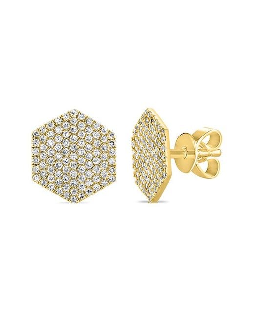 Sabrina Designs Metallic 14k 0.16 Ct. Tw. Diamond Hexagon Studs