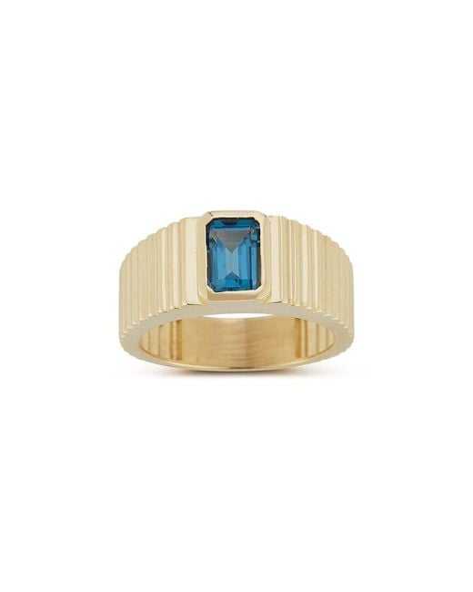 Ember Fine Jewelry White 14k London Blue Topaz Statement Ring