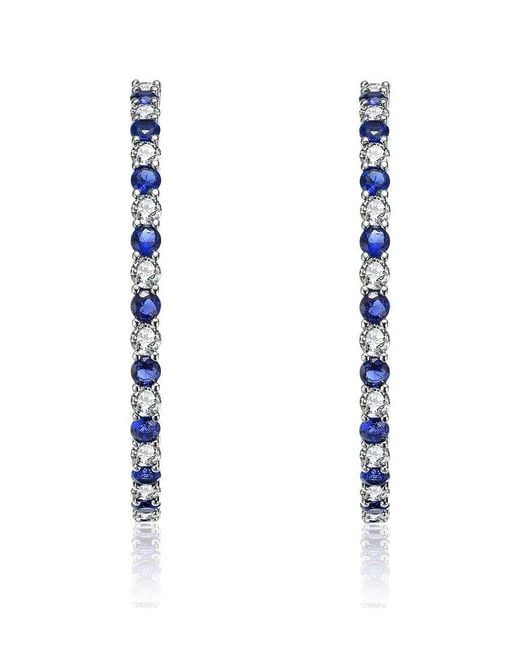 Rachel Glauber Blue Large Hoops