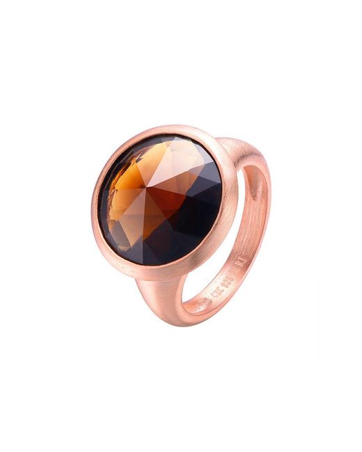 Genevive Jewelry White 18k Rose Gold Vermeil Ring