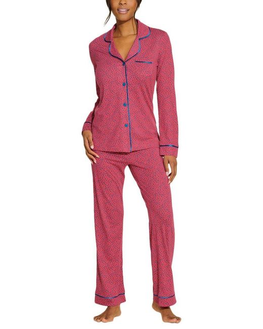 Cosabella Red Bella Printed Top & Pant Pj Set