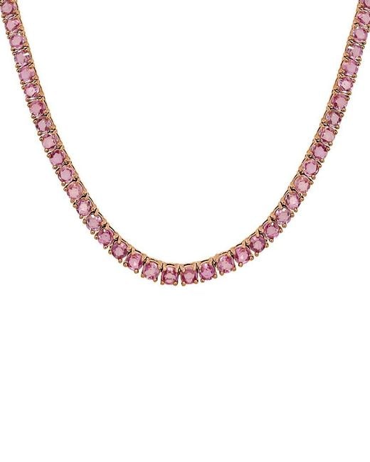 Sabrina Designs 14k Rose Gold 10.25 Ct. Tw. Diamond & Pink Sapphire Tennis Necklace