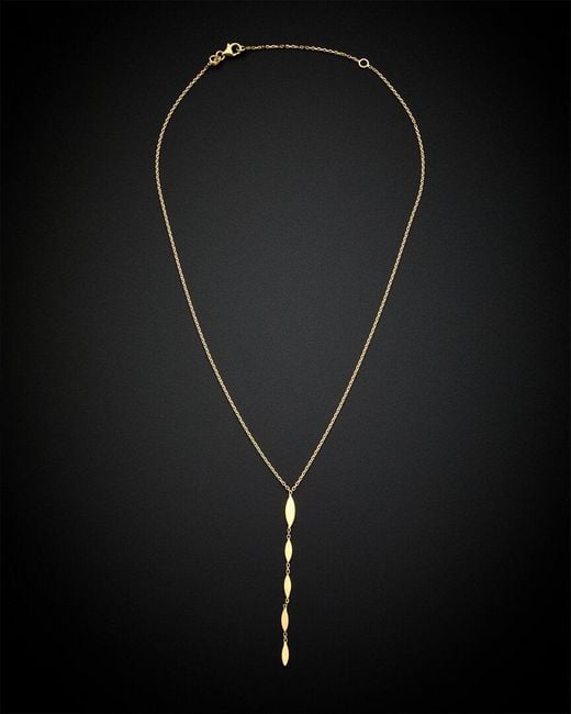 Italian Gold Black 14k Graduated Drop Necklace