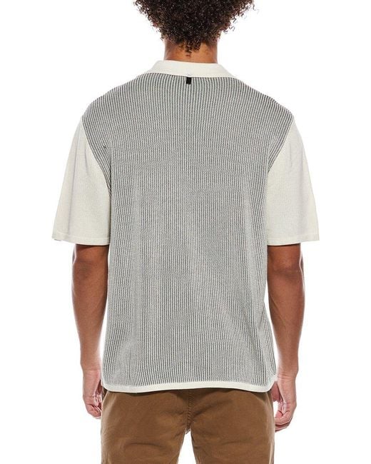 Rag & Bone Gray Harvey Knit Camp Shirt for men