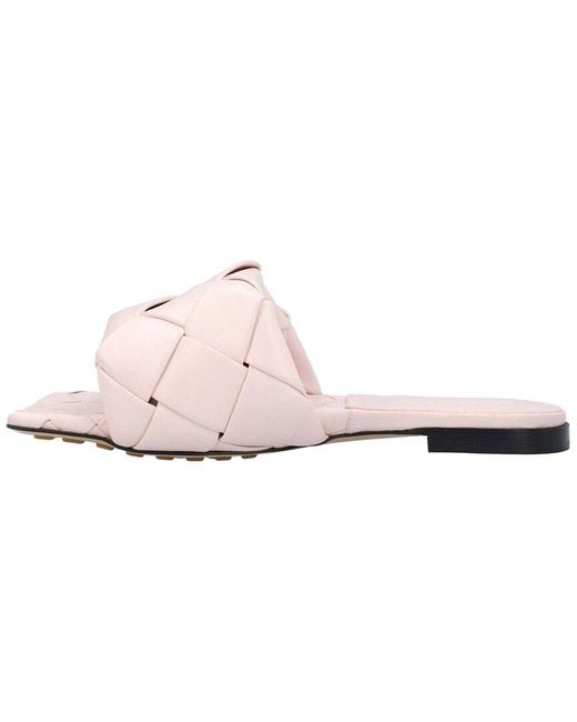 Bottega Veneta Pink Lambskin Leather Lido Flat Sandal, Never Worn (Authentic Pre-Loved)