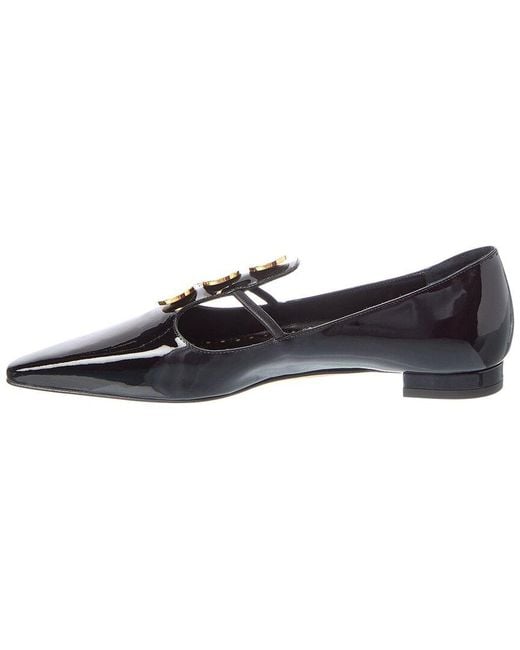 Manolo Blahnik Blue Khafre Patent Flat