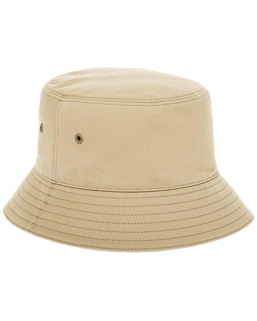 Burberry Silk-lined Bucket Hat in Natural | Lyst UK