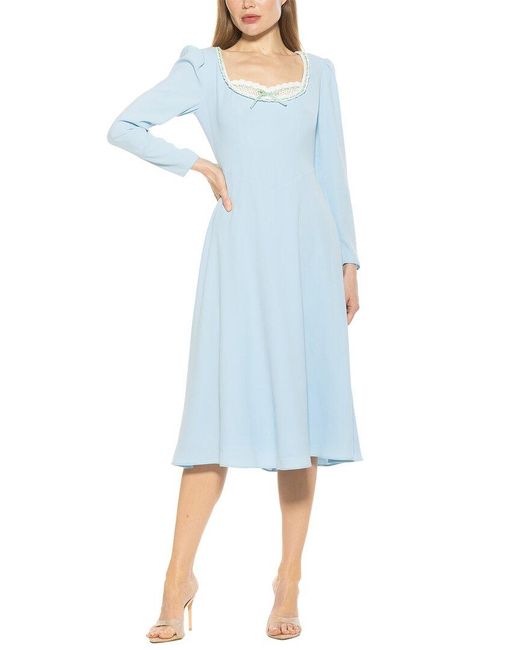 Alexia Admor Blue Zenaida Fit And Flare Dress