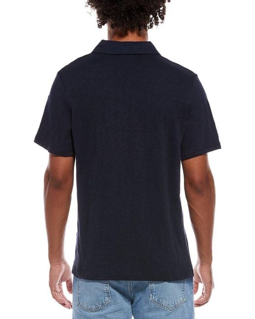 Onia Blue Slub Polo Shirt for men