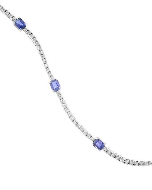 Effy Fine Jewelry White 14K 3.89 Ct. Tw. Diamond & Sapphire Bracelet