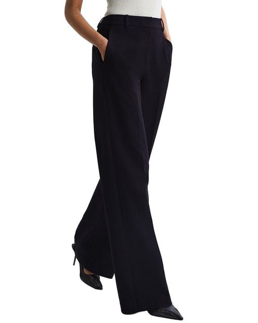 Reiss Black Joanne Wide Leg Trouser