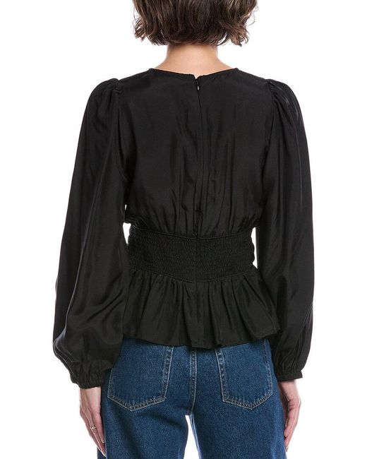 Sea Black Fabiola Silk Top