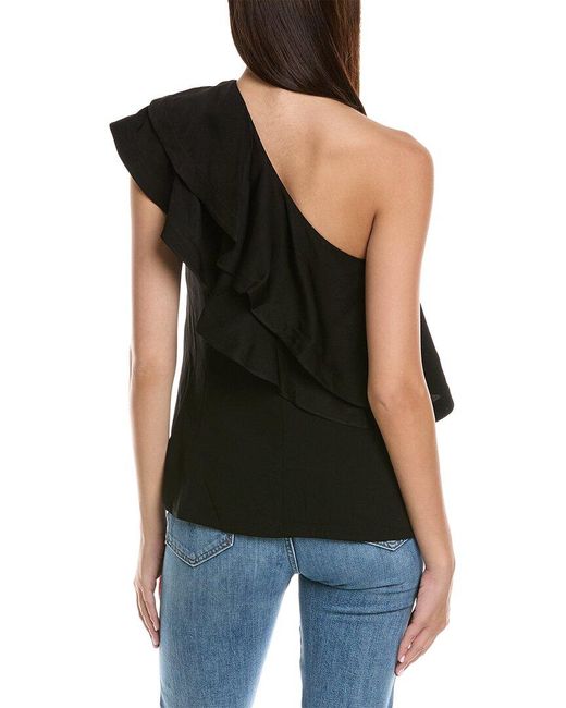 3.1 Phillip Lim Black One-Shoulder Top