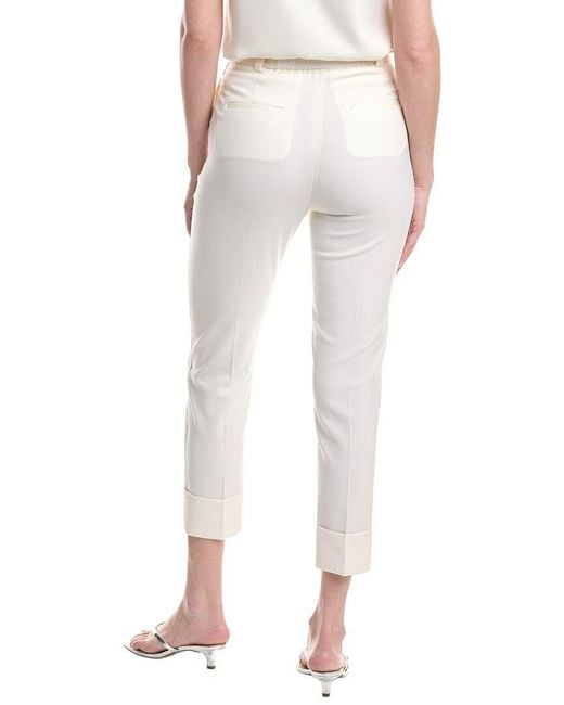 Peserico White Wool-Blend Pant