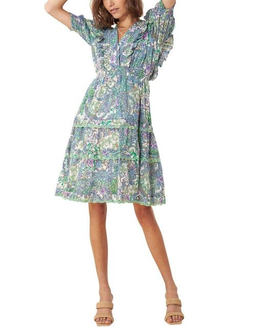 Hale Bob Blue V-neck Mini Dress