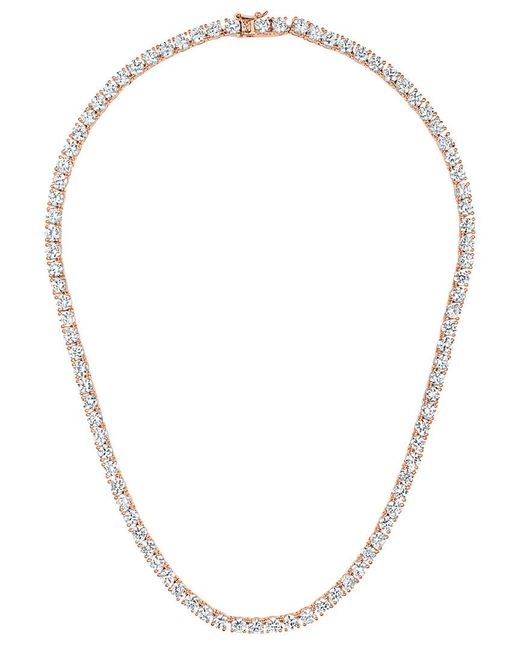 Genevive Jewelry Multicolor 14k Rose Gold Vermeil Cz Necklace