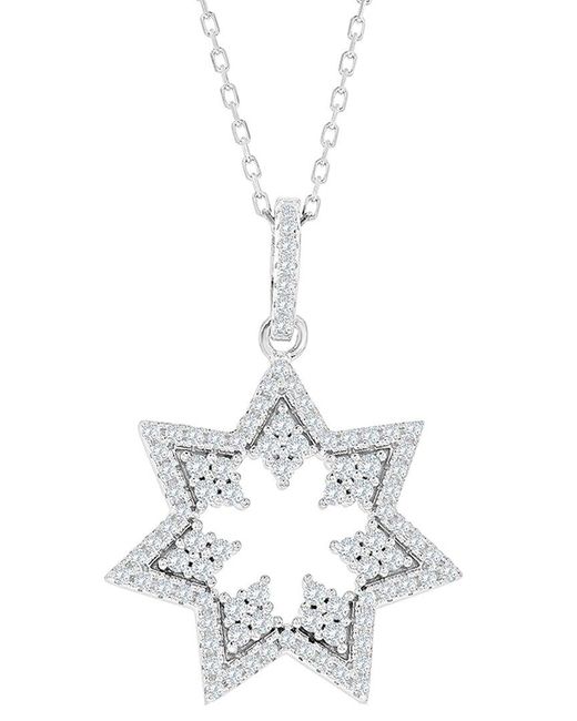 Suzy Levian CZ Jewelry White Suzy Levian Silver Cz Statement Pendant