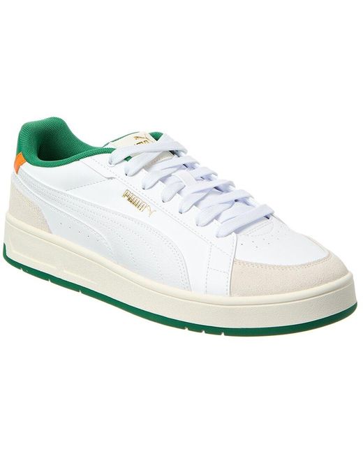 PUMA White Court Classico Sport Leather Sneaker for men