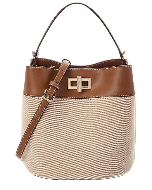 Furla Brown Amelia Medium Leather Bucket Bag