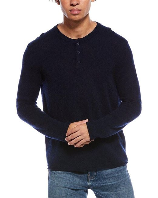 Amicale Cashmere Henley Cashmere Sweater in Blue for Men Lyst