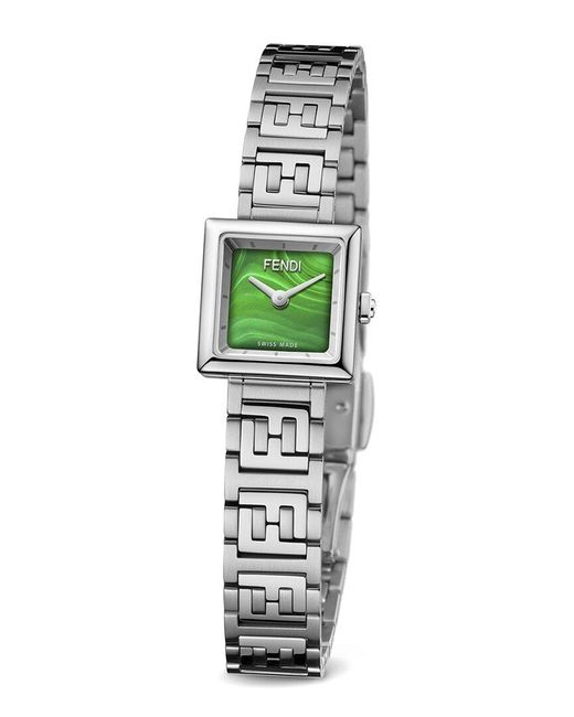 Fendi Green Forever Square Diamond Watch