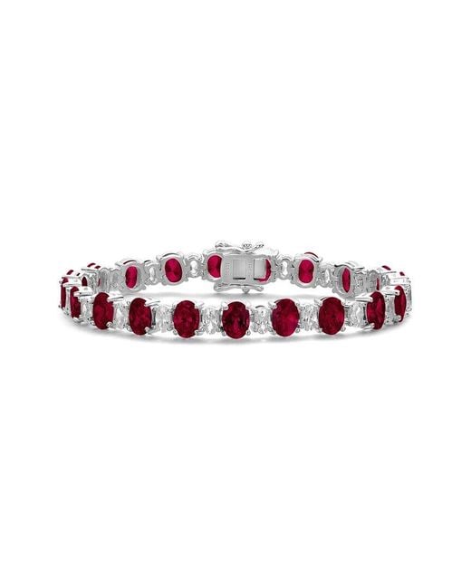 Genevive Jewelry Red Silver Bracelet
