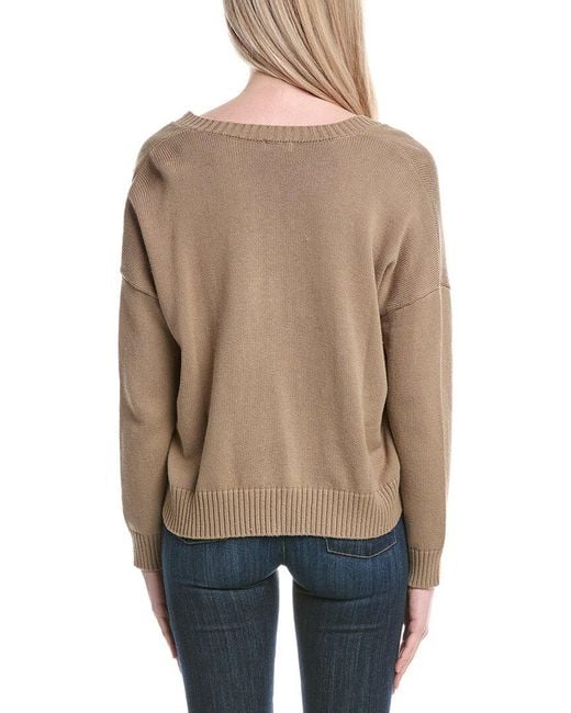 Minnie Rose Natural Boxy Cashmere-Blend Sweater