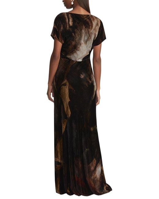 Lafayette 148 New York Black Bateau Neckline Floor Length Silk-blend Dress