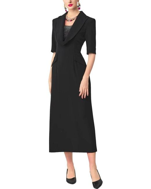 BURRYCO Black Short Sleeve Midi Dress