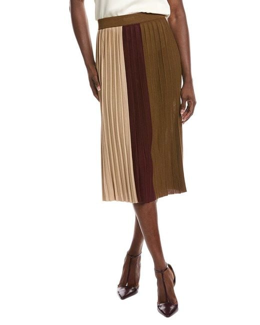 Weekend by Maxmara Natural Virgin Knit Wool-Blend Skirt