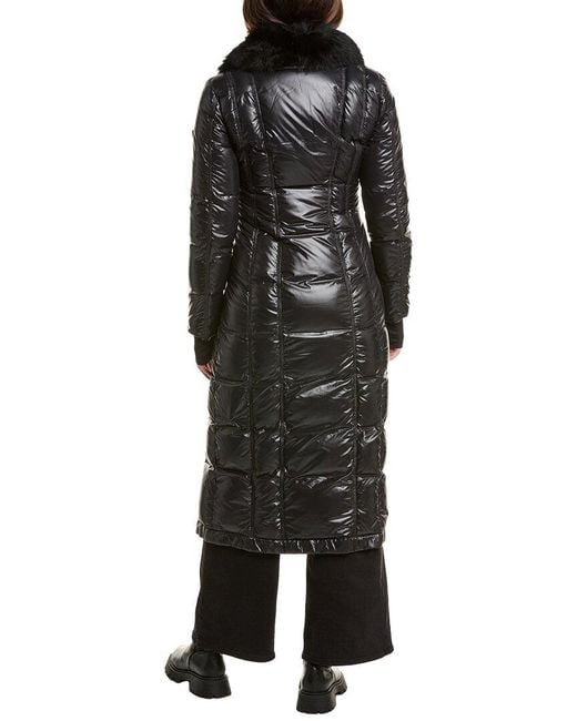 Post Card Black Alpaca-Trim Down Jacket
