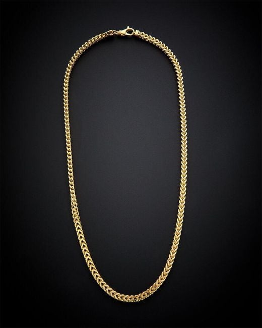 Italian Gold Black 14k Franco Link Necklace for men