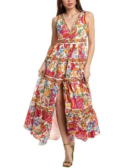Farm Rio Red X Sézane Alamedee Maxi Dress