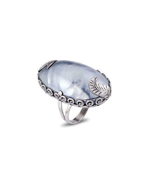Samuel B. Blue Silver Pearl Ring