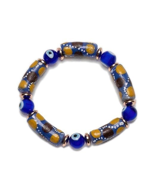 jean claude Blue Jewelry Hematite Alhambra Spirit Stretch Bracelet for men
