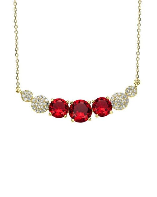 Genevive Jewelry Red 14k Over Silver Necklace