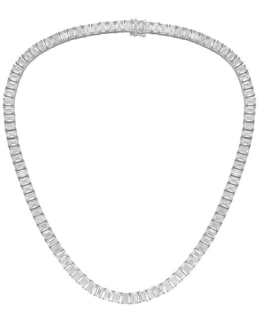 Diana M Metallic Diana M. 14K 62.08 Ct. Tw. Lab-Grown Diamond Tennis Necklace