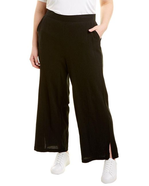 NYDJ Cotton Plus Gauze Wide Leg Pull On Ankle Pant in Black Lyst