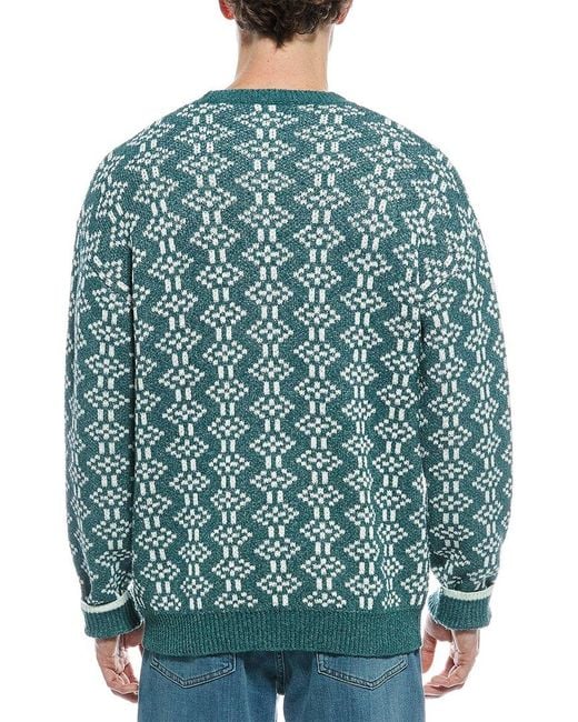 Scotch & Soda Blue Jacquard Crewneck Sweater for men