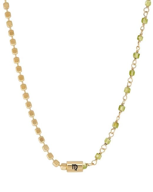 Karma and Luck Metallic Plated Peridot Beaded Necklace