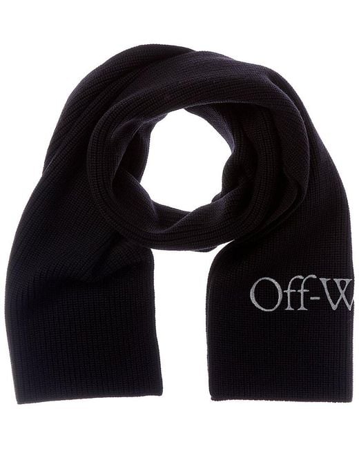 Off-White c/o Virgil Abloh Black Knit Wool Scarf for men