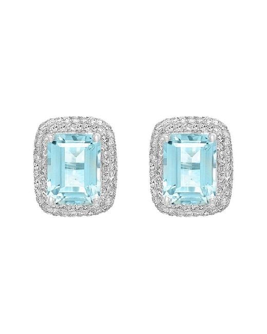 Effy Fine Jewelry Blue 14K 3.65 Ct. Tw. Diamond & Aquamarine Earrings