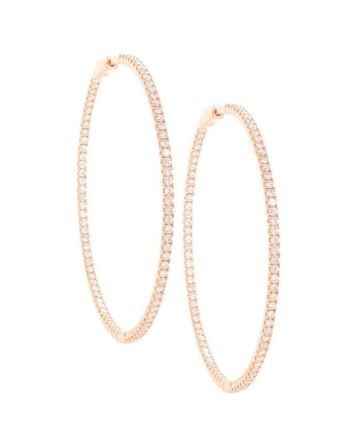 Diana M White Fine Jewelry 14k Rose Gold 3.00 Ct. Tw. Diamond Hoops