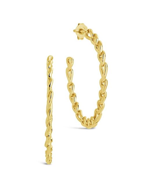 Sterling Forever Metallic 14k Plated Rylan Hoops