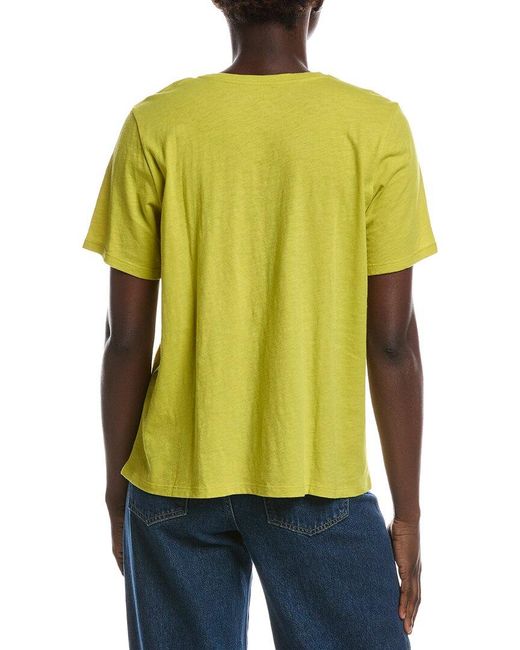 Eileen Fisher Yellow V-Neck T-Shirt