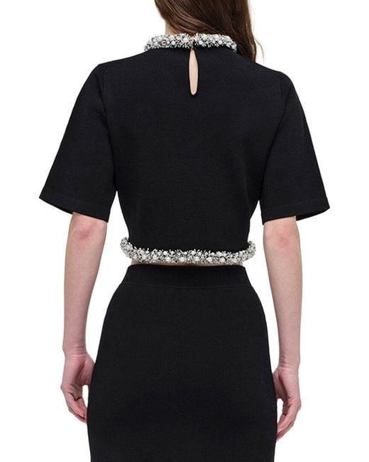 Jonathan Simkhai Black Ozelle Crewneck Top